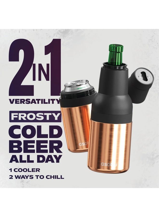 asobu Frosty Beer 2 Go Vacuum Insulated Double Walled Stainless Steel Premium Beer Bottle and Can Holder, Gifts for Men, Beer Gadgets, Drinks Cooler with Bottle Opener - Image 5