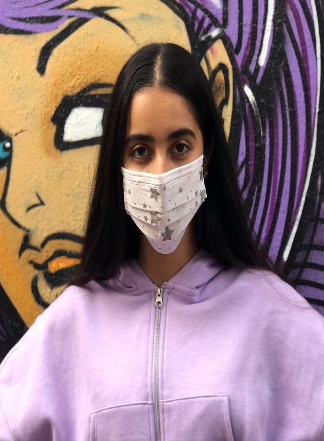 QUARANT Meltblown - Dual SMMS Fabric 4 Ply Designer Protective Face Mask with Nose Clip and Reusable Travel Pouch, Fashion That's Safe (White Combo, Pack of 50) for Unisex - Image 2