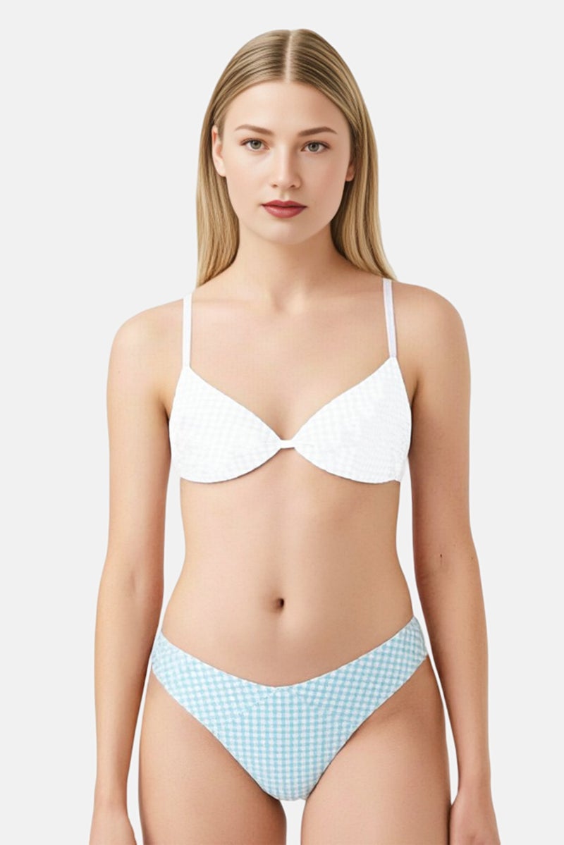 Pull & Bear Women Allover Print Swimwear Bikini Bottom, Multicolor - Image 1