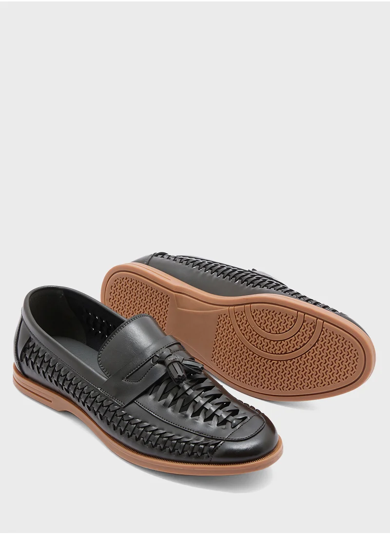 Robert Wood Tassel Detail Casual Slip Ons