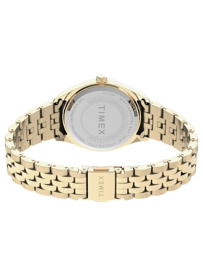 تيميكس ساعة TIMEX للنساء بهيكل من الفولاذ المقاوم للصدأ الذهبي وسوار من الفولاذ المقاوم للصدأ الذهبي - Image 4