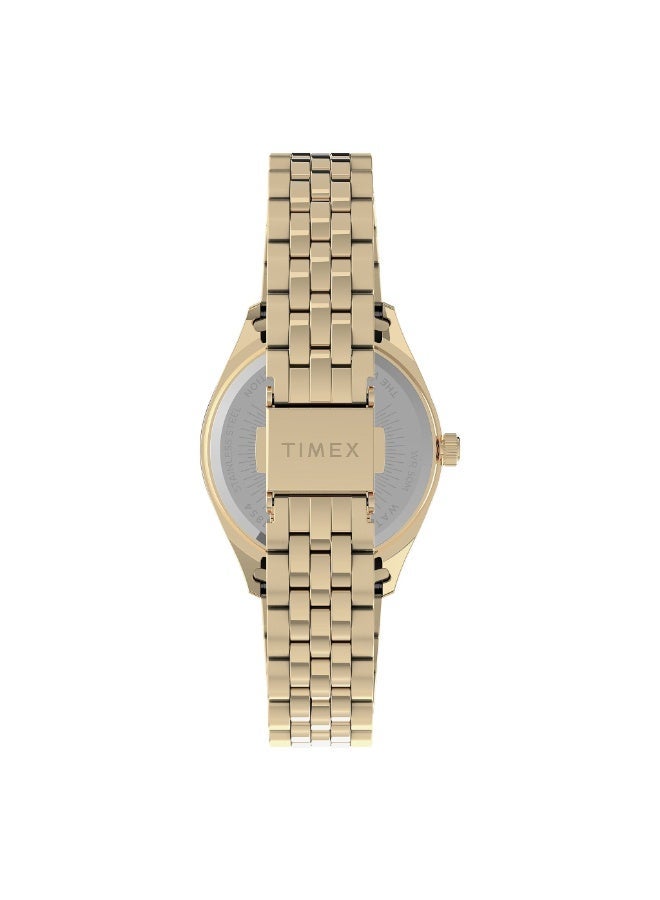 تيميكس ساعة TIMEX للنساء بهيكل من الفولاذ المقاوم للصدأ الذهبي وسوار من الفولاذ المقاوم للصدأ الذهبي - Image 3