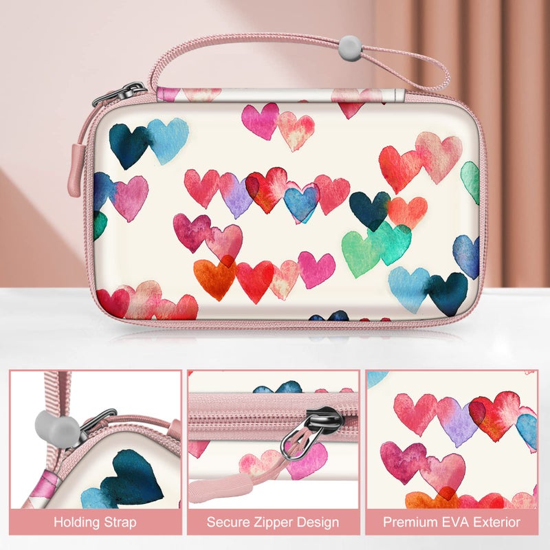 Fintie Protective Case for Kodak Step/Mini 2 HD/PRINTOMATIC/Kodak Smile Camera & Printer - Shockproof Hard Shell Carrying Case with Inner Pocket, Raining Hearts - Image 3