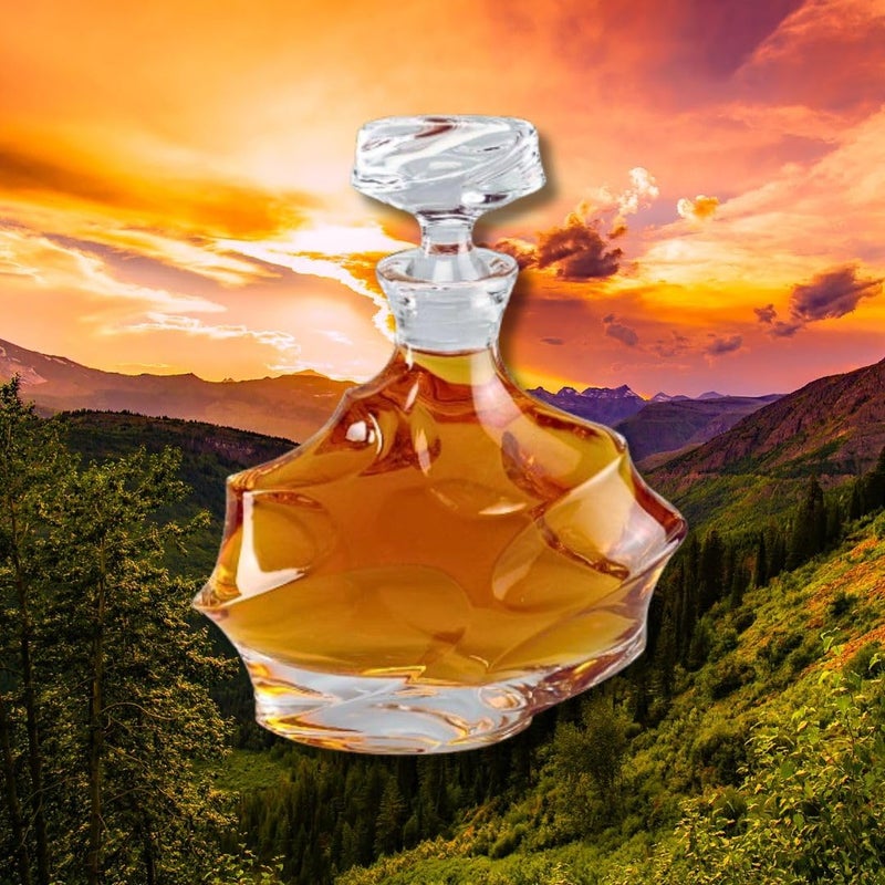 FALKOR Luxury Glassware Constatine Decanter Elegant Classy Decanter with Artistic Contemporary Design Whiskey Liquor Scotch Vodka or Wine 750 ML - Image 1