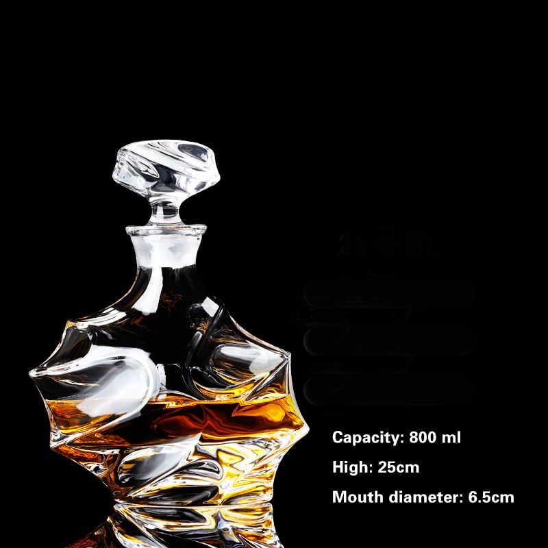 FALKOR Luxury Glassware Constatine Decanter Elegant Classy Decanter with Artistic Contemporary Design Whiskey Liquor Scotch Vodka or Wine 750 ML - Image 3