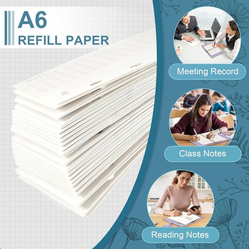 Toplive A6 Refill Paper, A6 Cornell Notetaking System Filler Paper, 6 Holes Notebook Binder Inserts Loose Leaf Paper 160 Sheets, for Business Meeting College Study Reading Notes - Image 4