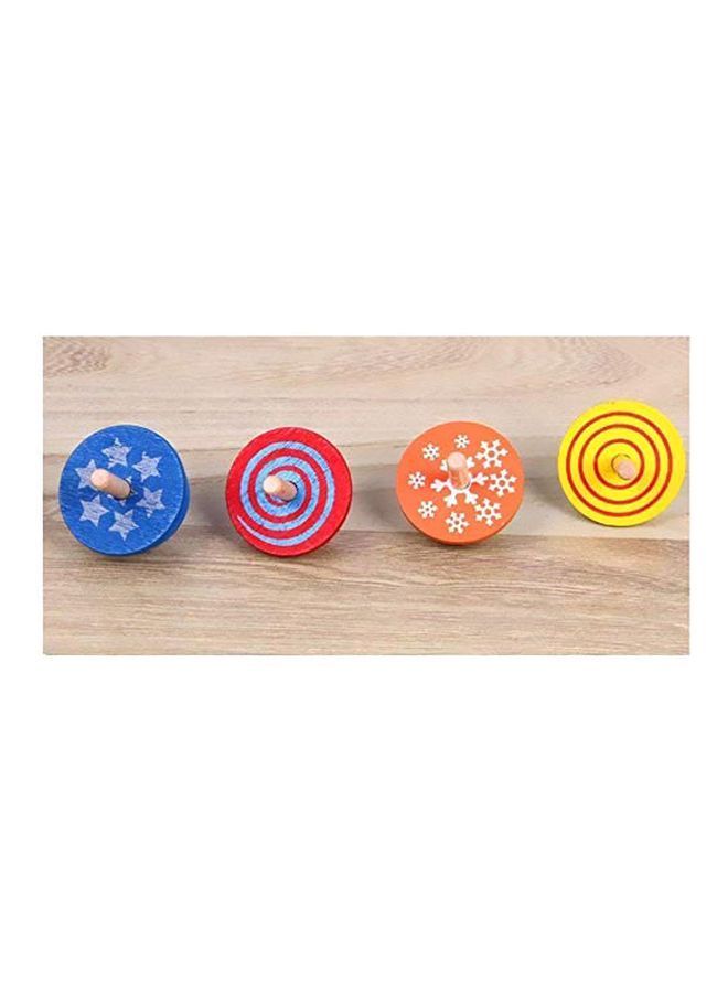 NIBEMINENT 4 Piece Wooden Gyro Spinning Top – Assorted  - Image 4