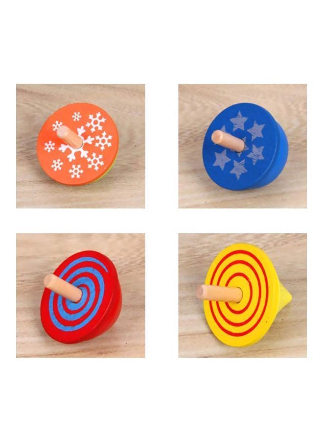 NIBEMINENT 4 Piece Wooden Gyro Spinning Top – Assorted  - Image 5