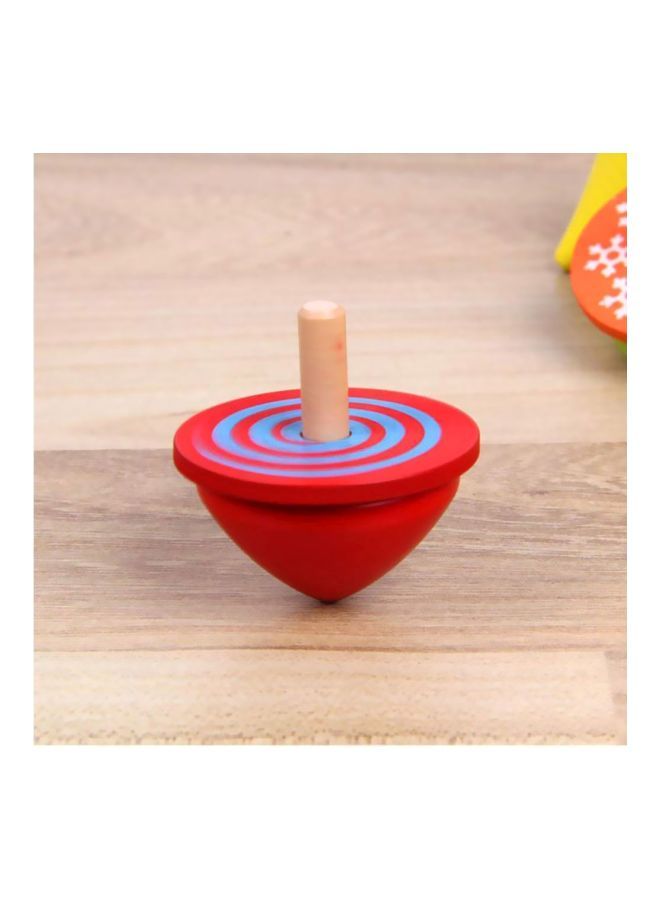 NIBEMINENT 4 Piece Wooden Gyro Spinning Top – Assorted  - Image 3