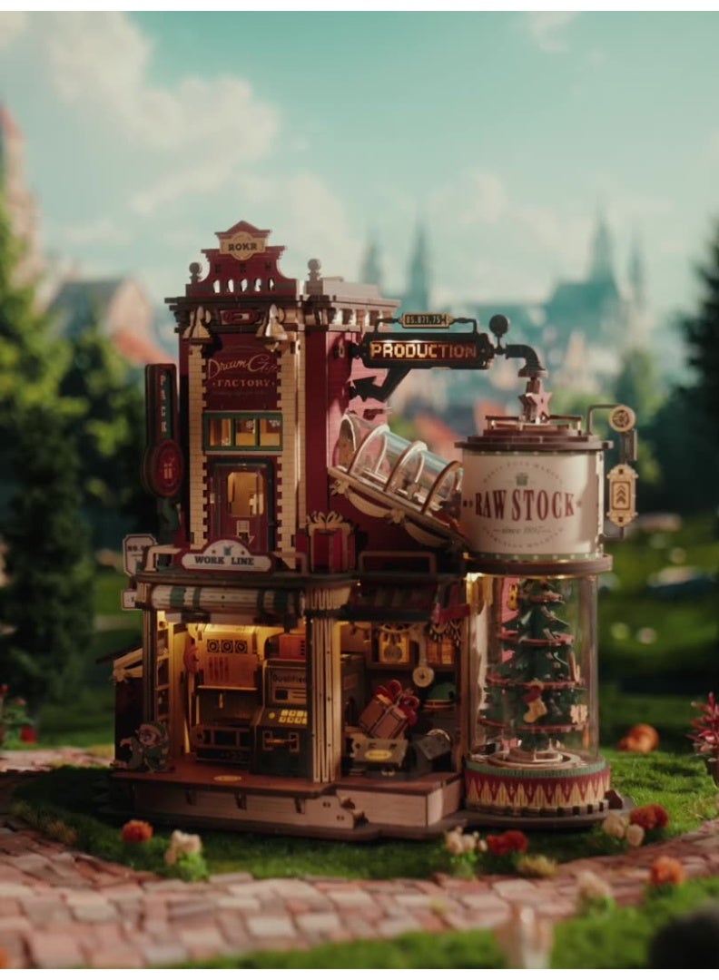 Wooden 3D Puzzle Music Box – Gift Factory Model Building Set, 449PCS DIY Assembly Toy, Perfect Gift for Girls - Image 1