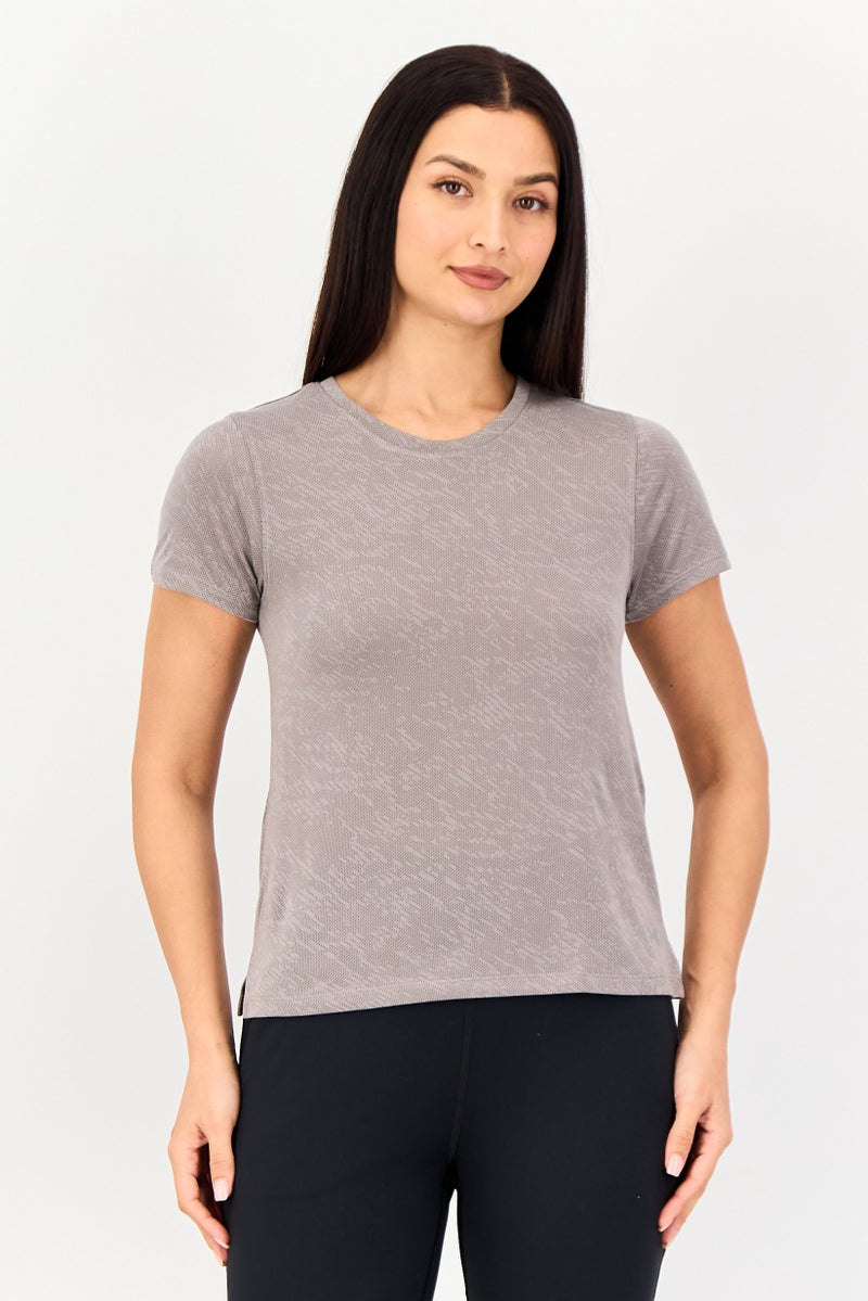 UNDER ARMOUR Women Sportswear Fit Short Sleeves Running T-Shirts, Dark Grey - Image 1