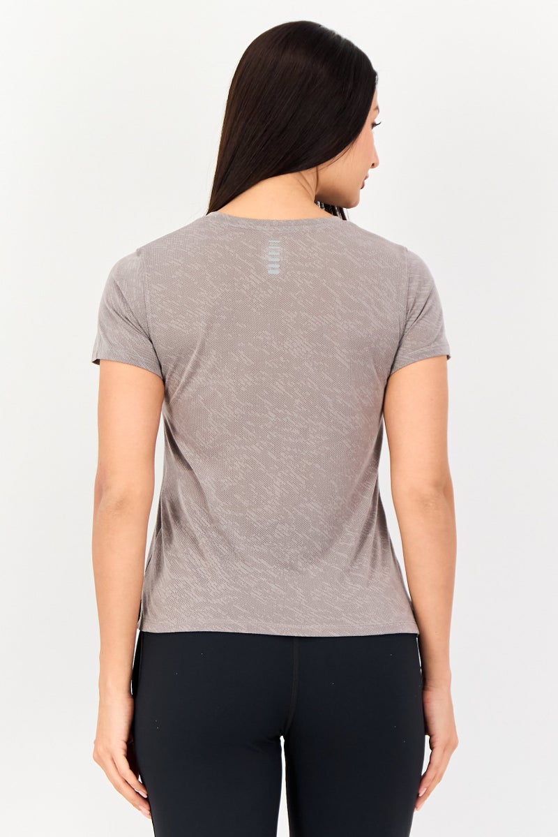 UNDER ARMOUR Women Sportswear Fit Short Sleeves Running T-Shirts, Dark Grey - Image 2