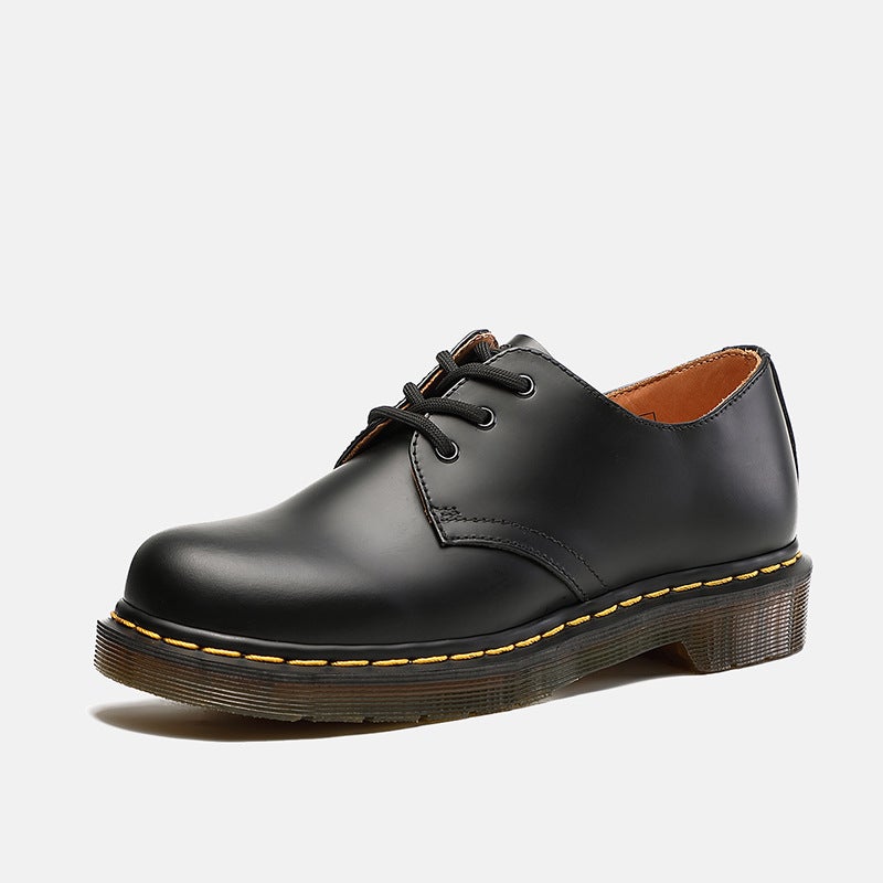 dr Martin shoes women's Japanese preppy style men's and women's single-layer shoes Yang Mi same leather low-top 3-hole leather shoes women 1461 - Image 2