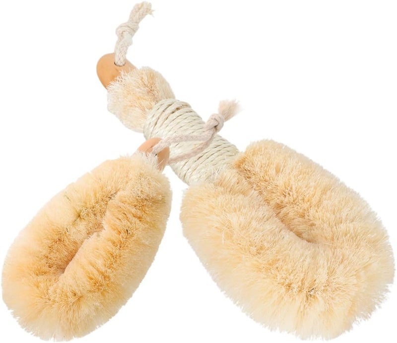 FAVOMOTO Natural Sisal Fiber Body Brush Set 2pcs Large and Small Exfoliator Shower Scrubber for Women Bathing and Dry Brushing - Image 1