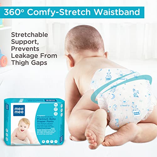 Mee Mee Premium Breathable Baby Diaper Pants XL Size, 20 Pieces For 0-2 Years, 12 Kgs | Fast Absorbing, Cotton Soft Feel with Wetness Indicator | Double Layer Leakage Protection Up to 12 Hours - Image 5