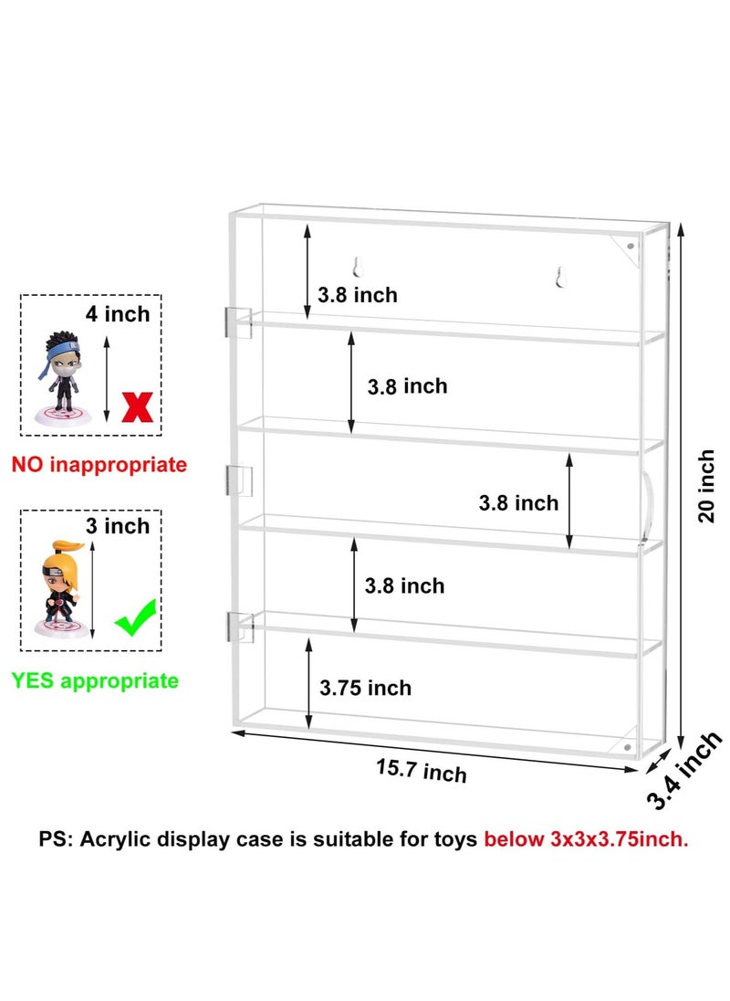 Rose - Acrylic Display Case, Display Cabinet for Mini Pop Figures, Dust-Proof Clear Wall Mounted or Desktop 5 Layer Storage Mini Toys/Rock Stone, Each Compartment: 15 7/10”L x 3 2/5”W x3 4/5”H - Image 1