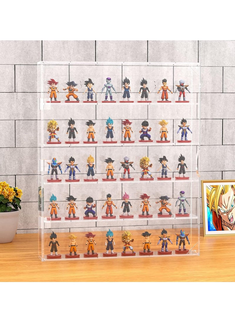 Rose - Acrylic Display Case, Display Cabinet for Mini Pop Figures, Dust-Proof Clear Wall Mounted or Desktop 5 Layer Storage Mini Toys/Rock Stone, Each Compartment: 15 7/10”L x 3 2/5”W x3 4/5”H - Image 1