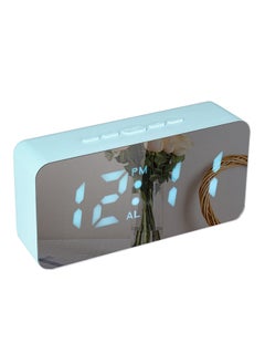 Digital Colorful LED Mirror Alarm Clock Blue