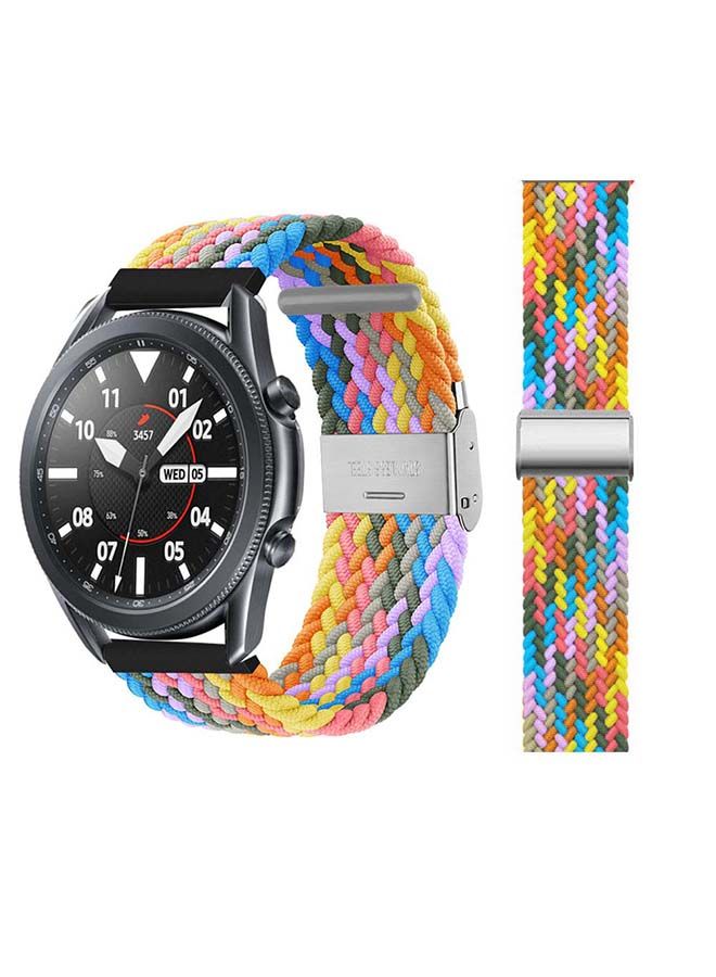 NIBEMINENT Adjustable Braided Solo Loop Band for Samsung Galaxy Watch3 45mm Multicolour - Image 1