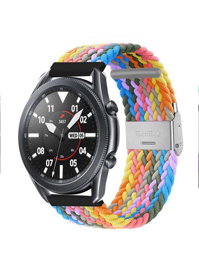 NIBEMINENT Adjustable Braided Solo Loop Band for Samsung Galaxy Watch3 45mm Multicolour - Image 2