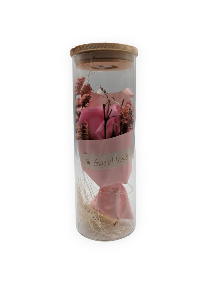 UNT Eternal Rose Artificial Flower In Glass Cover with LED Light - Image 1