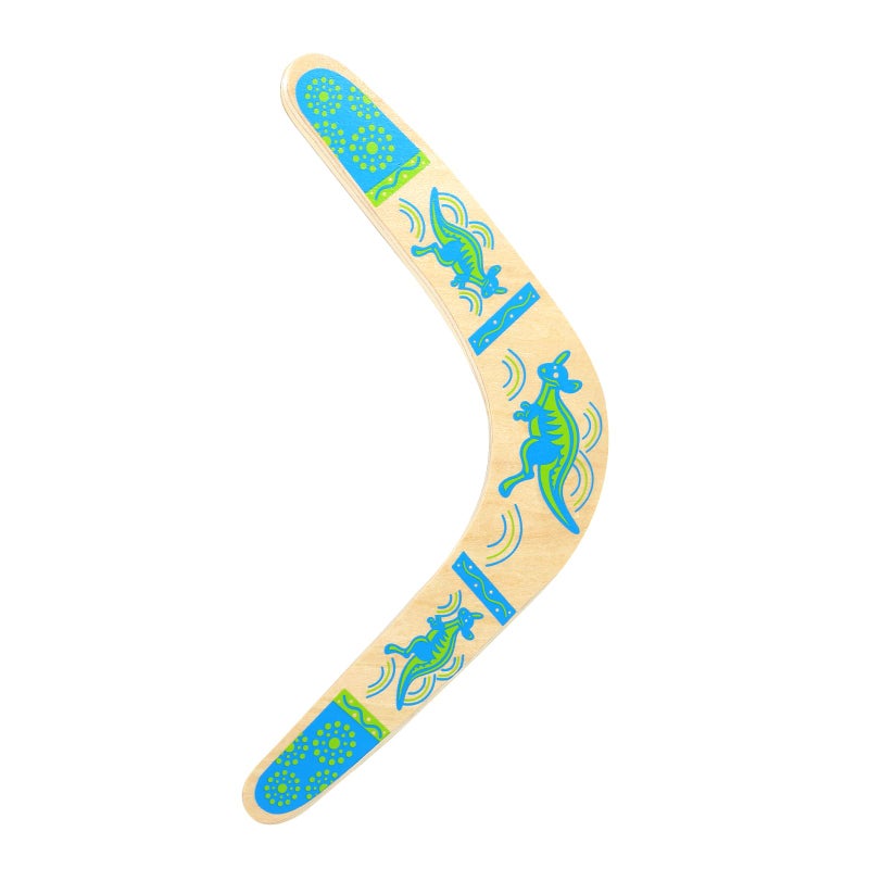 Inborntrait Inborntrait Boomerang for Kids, Australia Style Handmade Wooden Authentic Boomerang, V-Shaped Returning Boomerangs for Ages Above 10 Years Old Kids and Adult- Blue  - Image 1