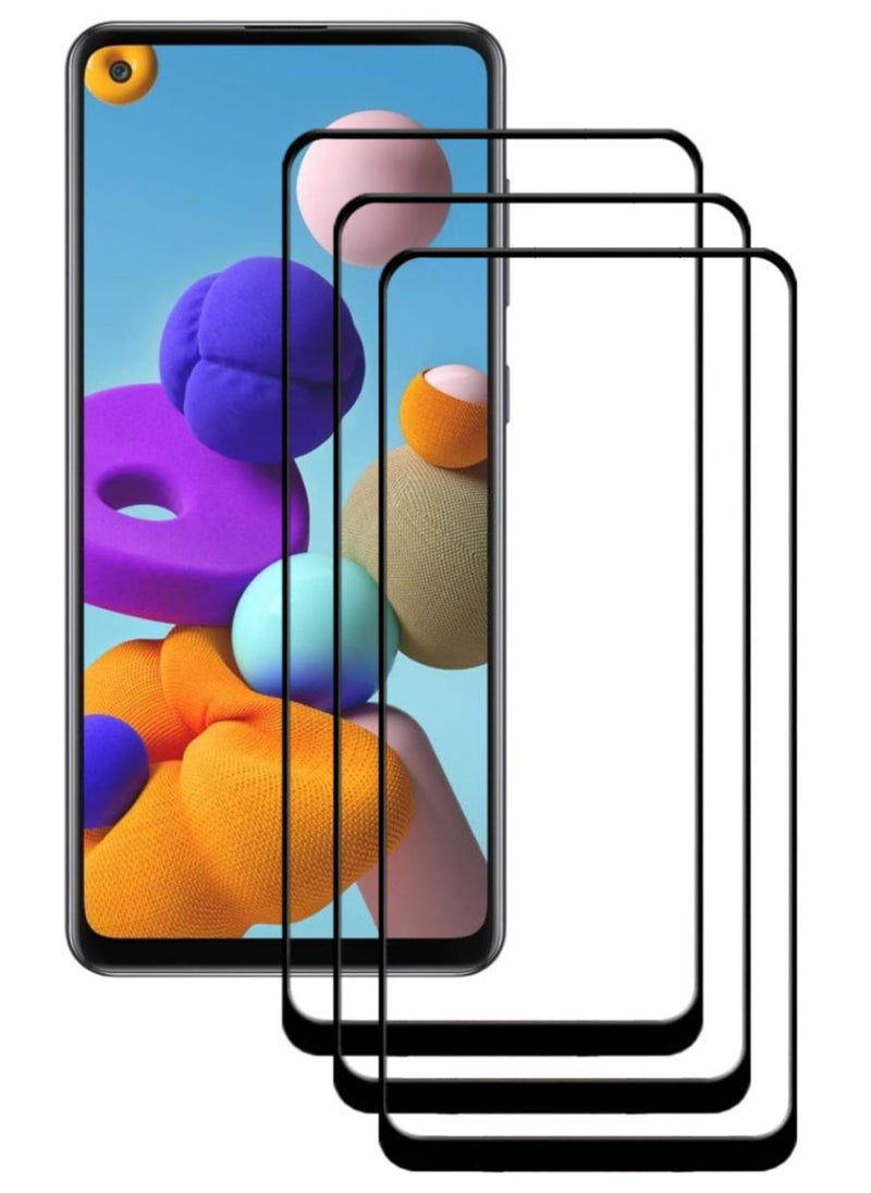 ACLIX 3 Pieces Antistatic ESD Dustproof Premium Quality High Definition Tempered Glass Screen Protector Designed For Samsung Galaxy A21s - Image 1