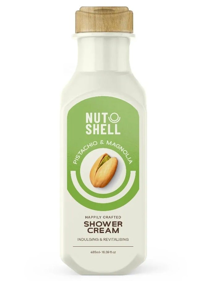 NUTSHELL Shower Cream With Pistachio & Magnolia 485ml - Image 1