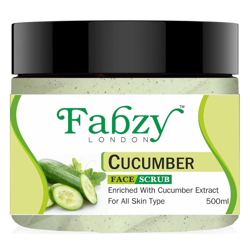 Generic Fabzy London Cucumber Scrub 500 ml Elevate Your Glow Exfoliate Brighten and Rejuvenate Suitable for All Skin Types 