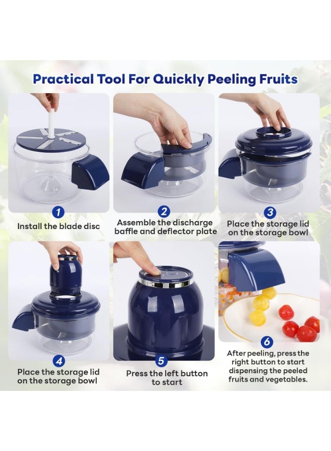 كيتشينو ماكينة تقشير العنب الاوتوماتيكية ، اداة تقشير كهربائية للثوم والطماطم والكرز، اداة ازالة الجلد للفواكه الصغيرة، تقشير بدون مجهود للمطبخ المنزلي (ازرق - قطعة واحدة) - Image 4