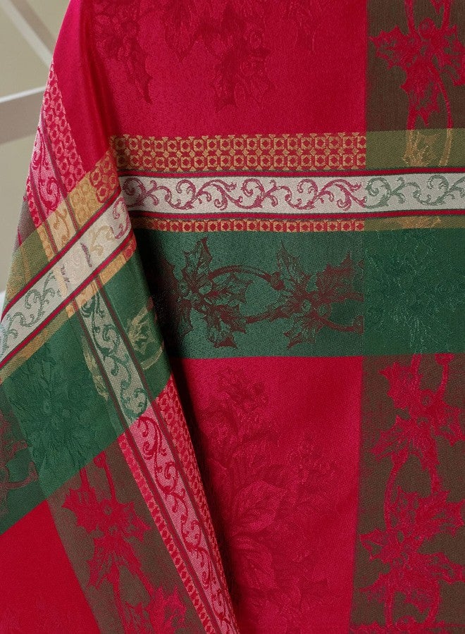بنسون ميلز مفرش طاولة من قماش الجاكار المصبوغ بالغزل من بنسون ميلز هوليداي ليجاسي، مفرش طاولة للعطلات والشتاء وعيد الميلاد (هوليداي ليجاسي، مستطيل 60 بوصة × 120 بوصة) - Image 3