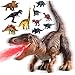 BLmukce 24 Large Dinosaur Toys for Kids 35 Big Dinosaur Tyrannosaurus rex Figure Toy with 10 Dinosaurs Belly Storage Gliding Wheels Lights Sounds Mist Spray TRex that eats Toy for Boys Gift - Image 4
