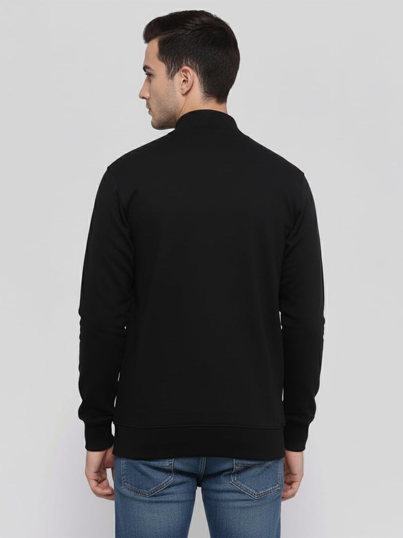ONN Men's Super Soft Cotton Solid Regular Fit Full Sleeve Hi-Neck Jacket 9003_BLK_S_1PC - Image 4