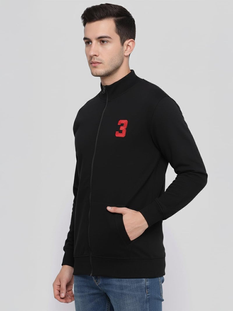 ONN Men's Super Soft Cotton Solid Regular Fit Full Sleeve Hi-Neck Jacket 9003_BLK_S_1PC - Image 5
