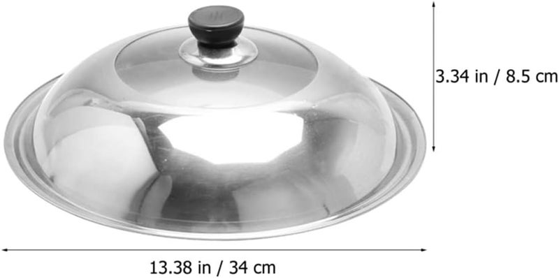 JSEIAJB Glass Frying Pot Universal Lid Pots Metal Lids Pans Steak Dome Stainless Steel Dessert Cover - Image 2