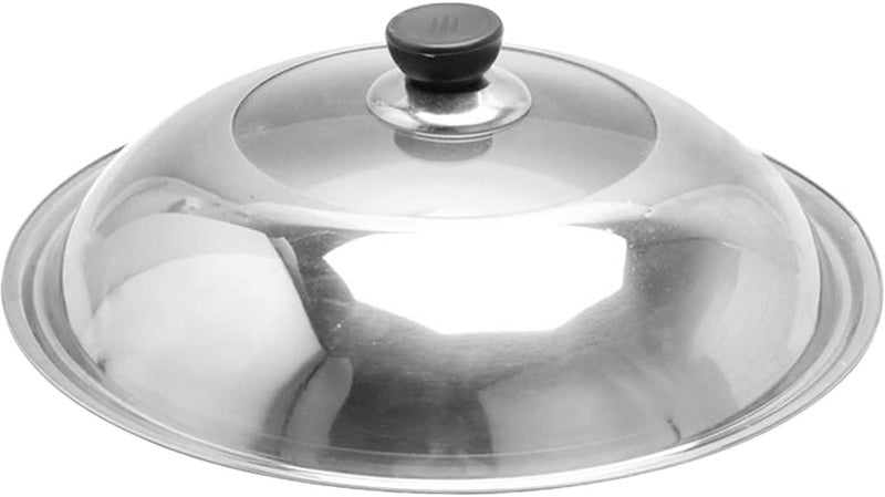 JSEIAJB Glass Frying Pot Universal Lid Pots Metal Lids Pans Steak Dome Stainless Steel Dessert Cover - Image 1