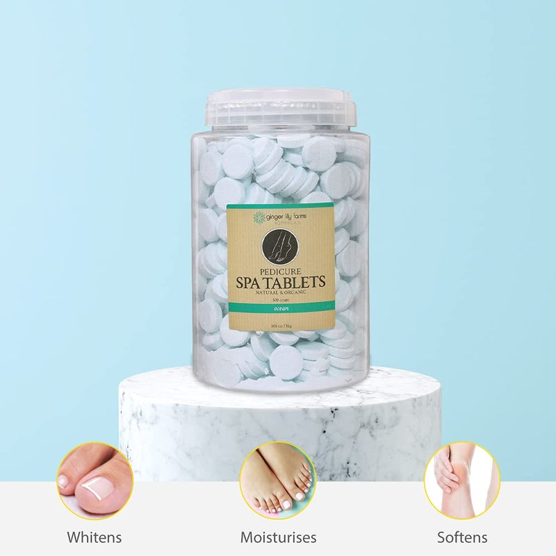 Ginger Lily Farms Botanicals Pedicure Spa Tablets, Natural  Organic, Replenishes Moisture, Softens  Conditions Skin, Ocean Scent, 105 Ounces, 500-Count - Image 4