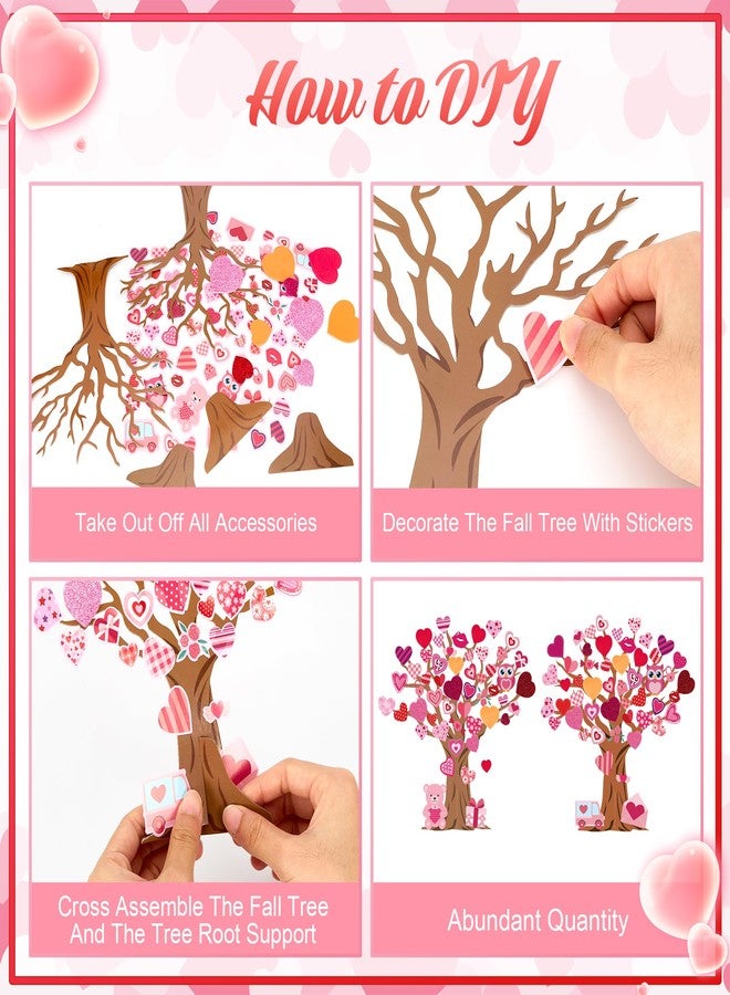 Bafeil 30 Set Valentine's Day Trees Craft Kits Make Your Own DIY Heart Tree Decoration Valentine Love Heart Foam Tree Sticker Art Craft for Home Activity Party Favor Supplies - Image 4