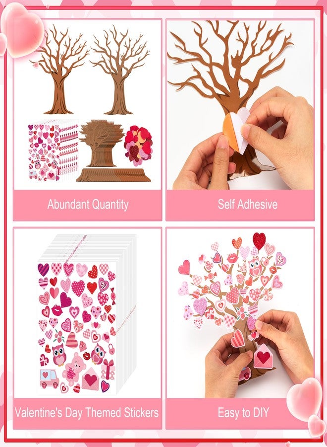 Bafeil 30 Set Valentine's Day Trees Craft Kits Make Your Own DIY Heart Tree Decoration Valentine Love Heart Foam Tree Sticker Art Craft for Home Activity Party Favor Supplies - Image 3