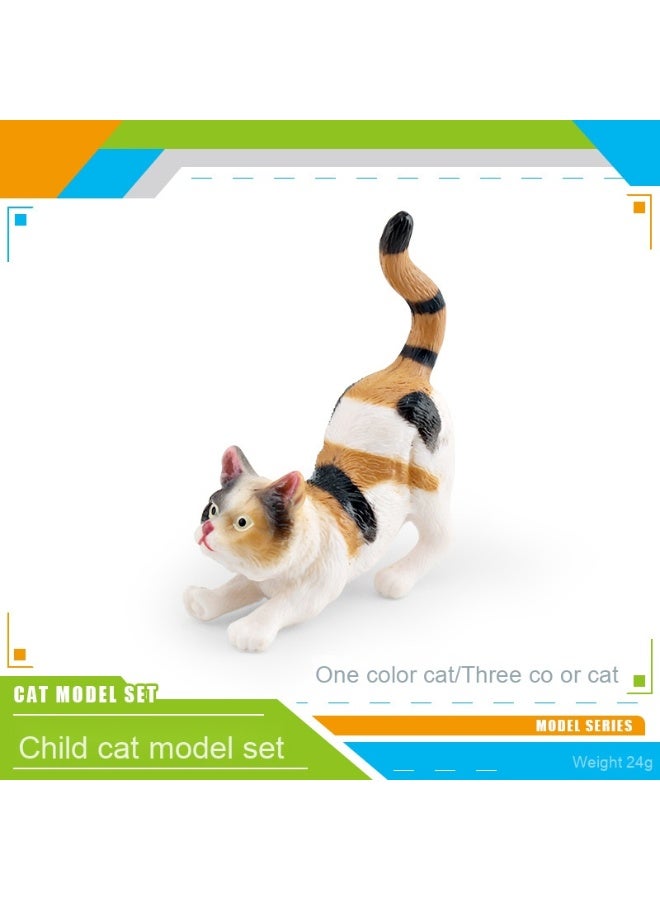 نيبمينينت تمثال حيوان أليف قط منزلي - تمثال للقط الأمريكي القصير الشعر (ثلاثي الألوان، برتقالي، وأسود) للزينة على المكتب