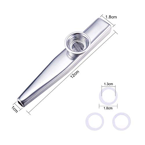 MUSTANG Aluminium Alloy Kazoo With 5 PCS Diaphragm Membrane Mouth Flute Musical Instruments - Image 5