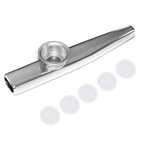 MUSTANG Aluminium Alloy Kazoo With 5 PCS Diaphragm Membrane Mouth Flute Musical Instruments - Image 1