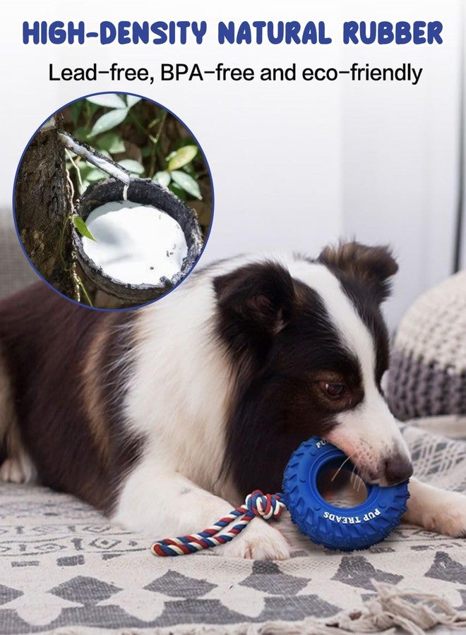 SCHITEC Dog Chew Toy with Rubber Tire & Tug of War Rope for Medium Large Dogs Aggressive Chewers, Interactive Fetch Play Treat Dispenser Pull Toys - Image 3