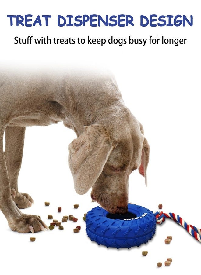 SCHITEC Dog Chew Toy with Rubber Tire & Tug of War Rope for Medium Large Dogs Aggressive Chewers, Interactive Fetch Play Treat Dispenser Pull Toys - Image 4