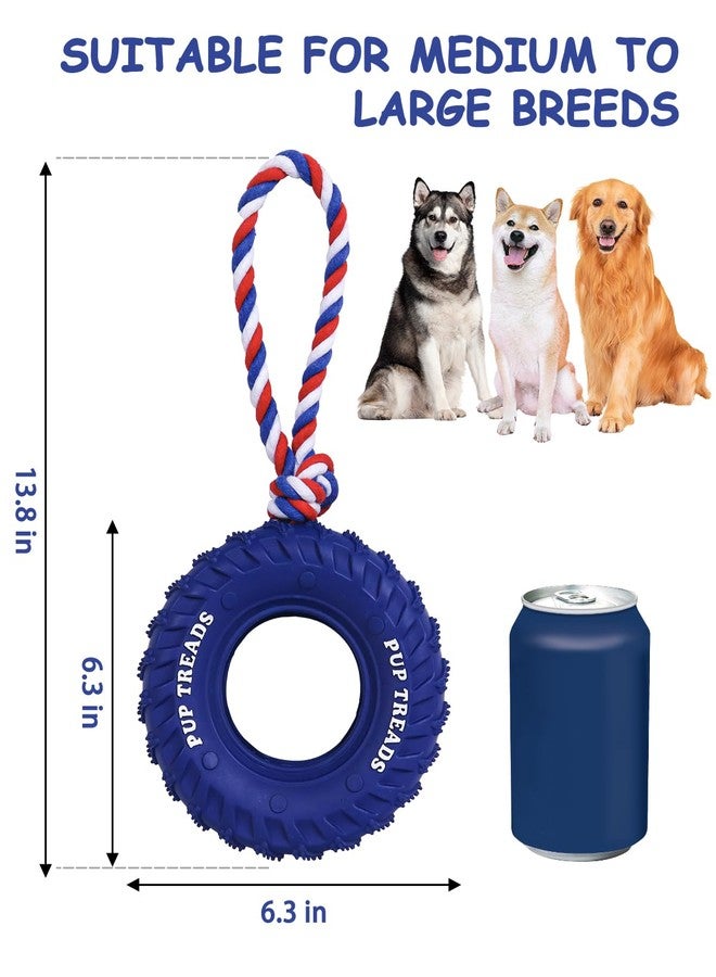 SCHITEC Dog Chew Toy with Rubber Tire & Tug of War Rope for Medium Large Dogs Aggressive Chewers, Interactive Fetch Play Treat Dispenser Pull Toys - Image 5