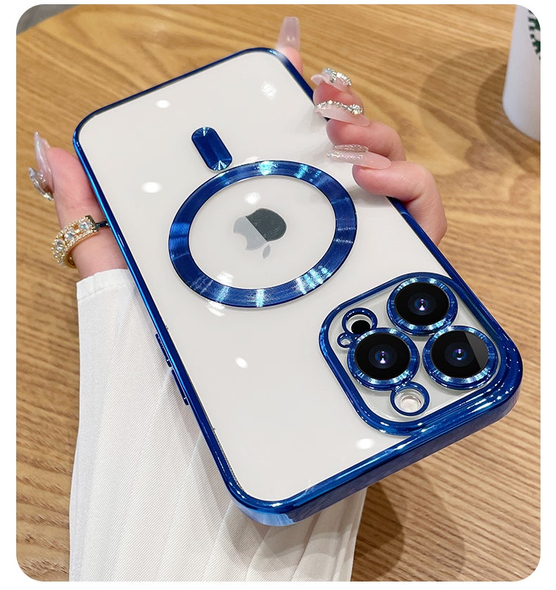 Suitable for Iphone17Pro Mobile Phone Case Magnetic Electroplating Transparent Built-In Lens Film Apple 16 All-Inclusive Protective Cover - Image 4