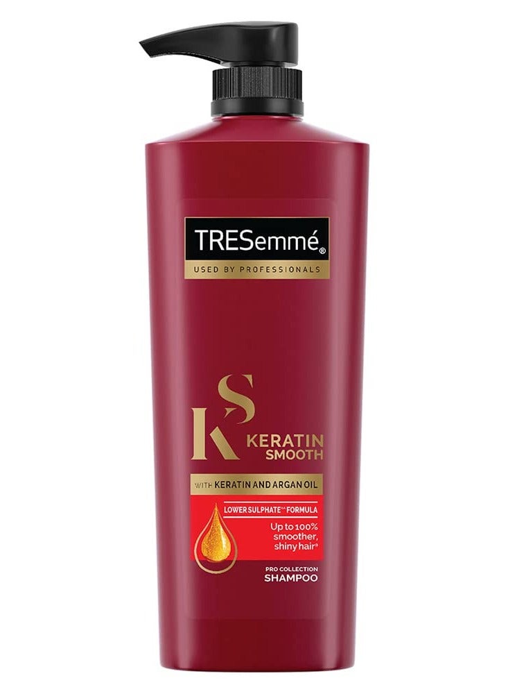 TRESemmé TRESemme Keratin Smooth Shampoo 580 ml With Keratin and Argan Oil for Straighter Shinier Hair - Nourishes Dry Hair and Controls Frizz For Men and Women - Image 1