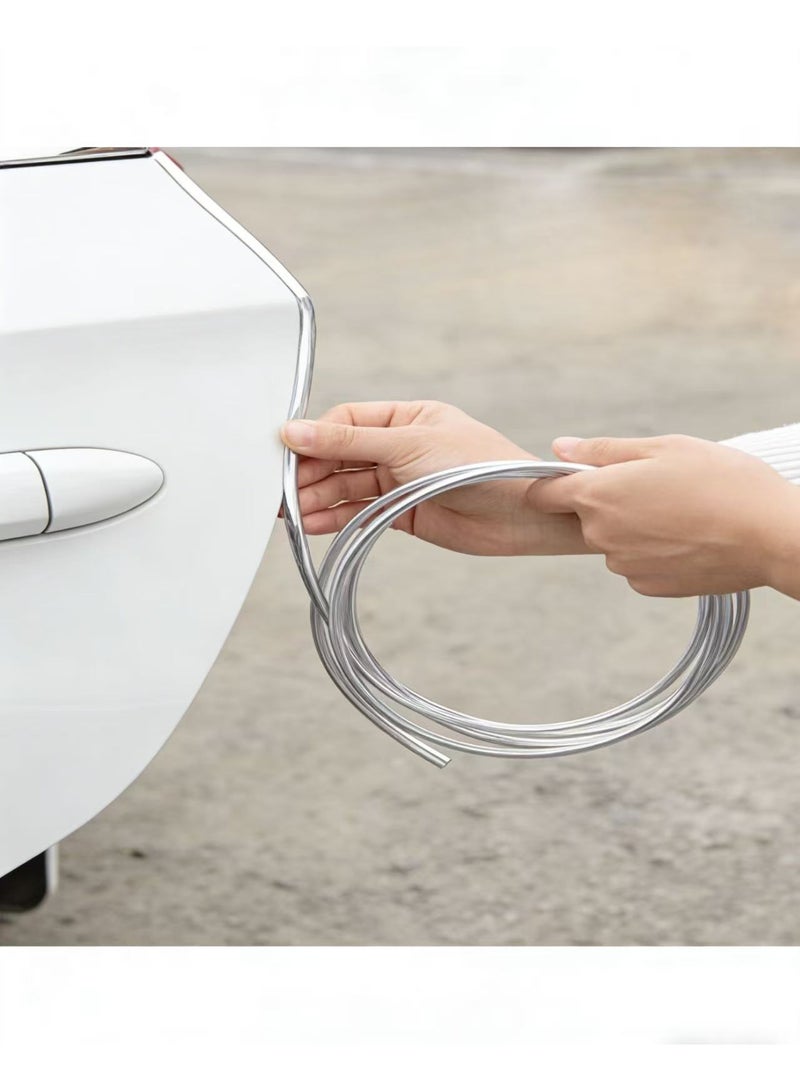 Universal U-Shape Chrome Plated Car Door Edge Guards – Anti-Scratch DIY Trim Strip for Sedan & Pickup, Silver - Image 5