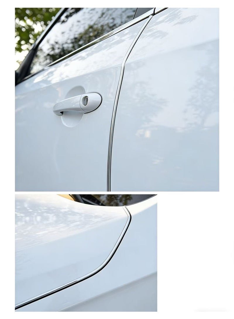Universal U-Shape Chrome Plated Car Door Edge Guards – Anti-Scratch DIY Trim Strip for Sedan & Pickup, Silver - Image 4