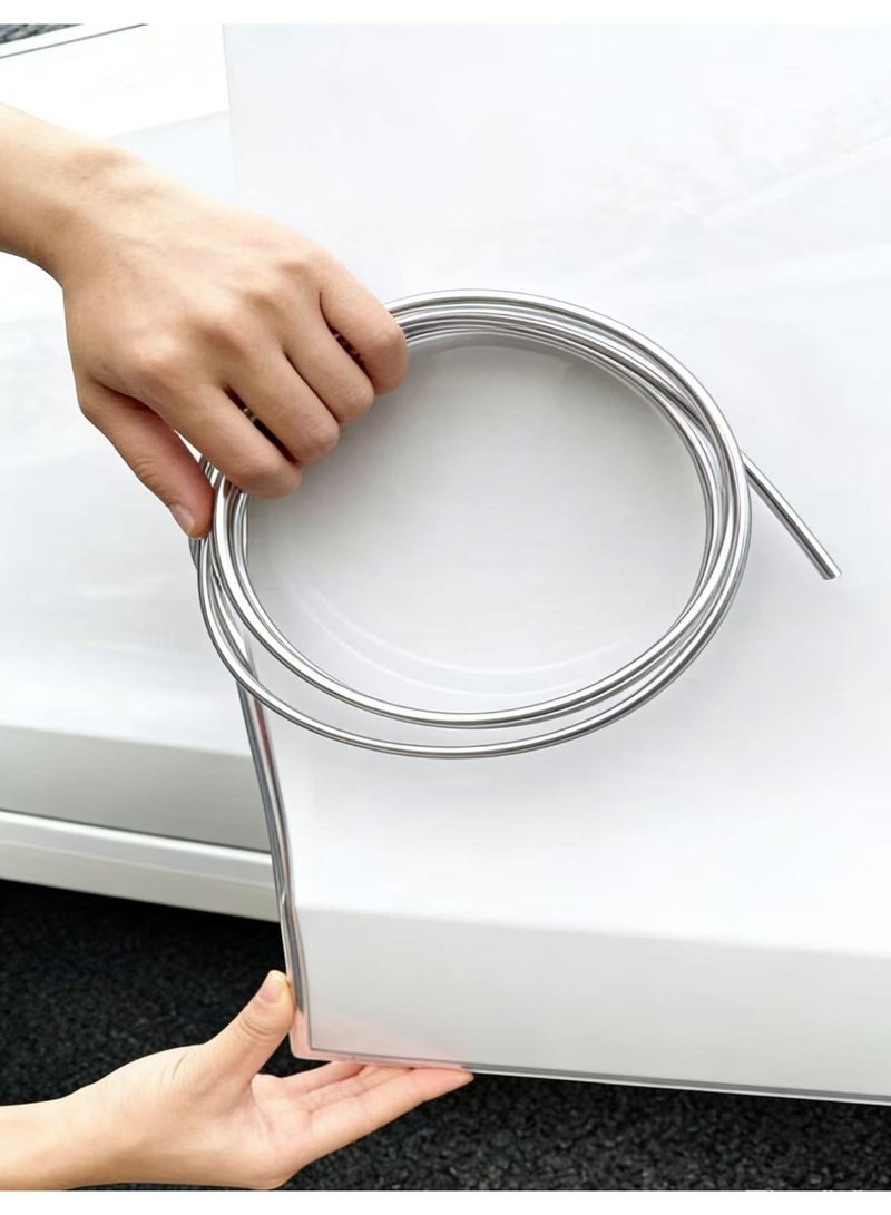Universal U-Shape Chrome Plated Car Door Edge Guards – Anti-Scratch DIY Trim Strip for Sedan & Pickup, Silver - Image 2